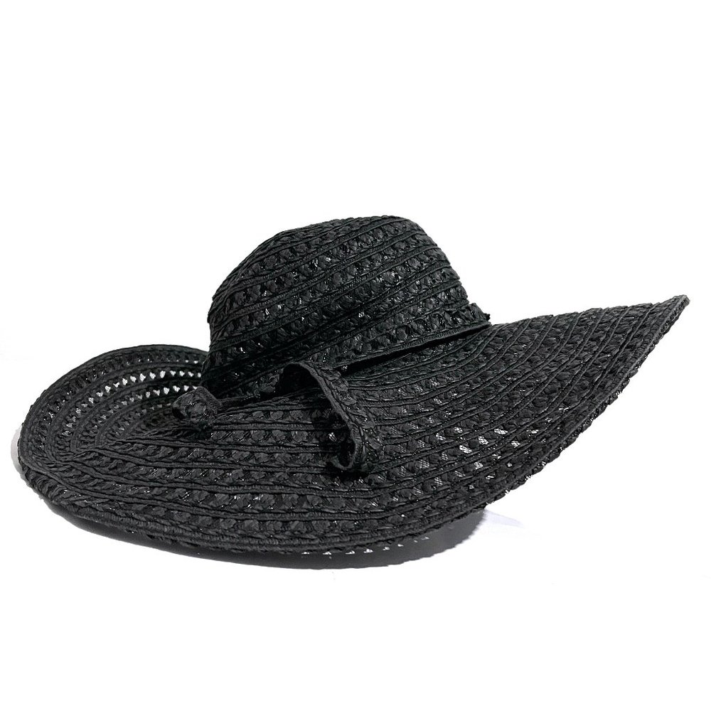 Scala Wide Brim Crochet Paper Straw Sun Hat - Picture 3 of 10